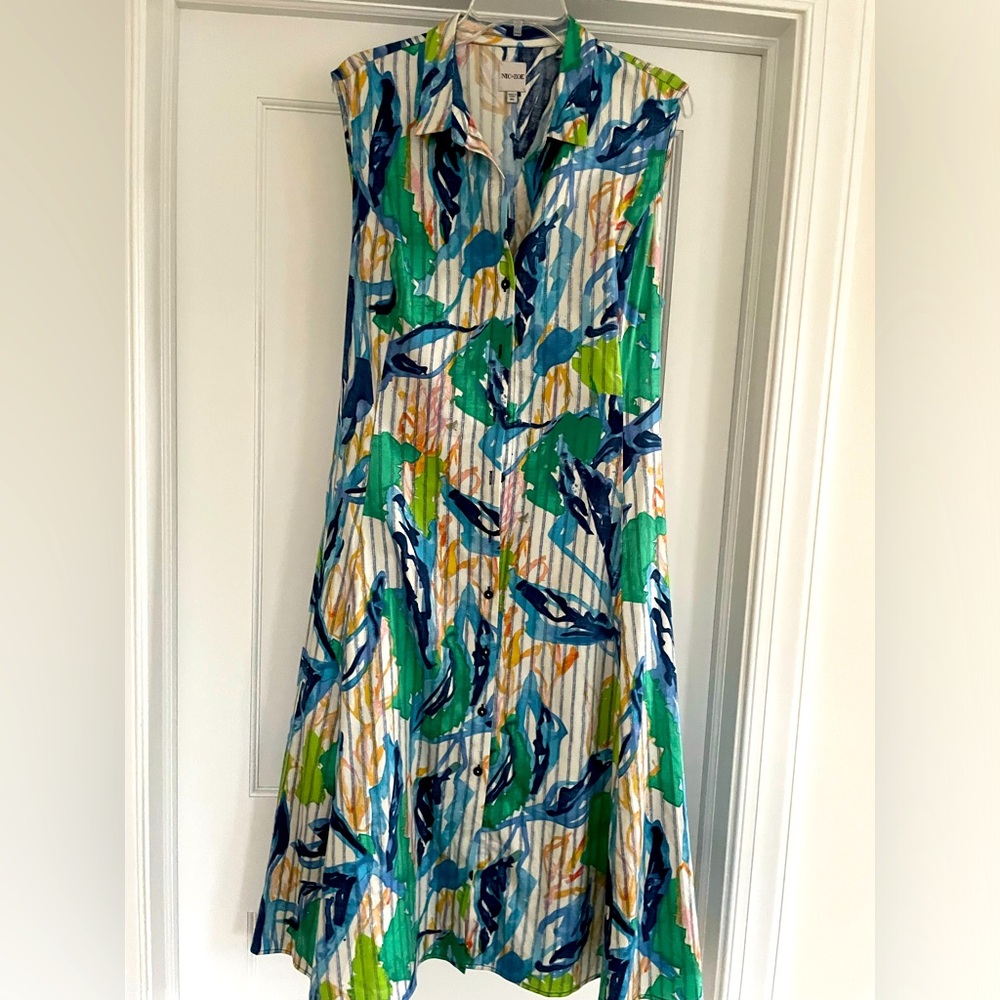 Nic+Zoe Floral Button Up Midi Dress sz XL